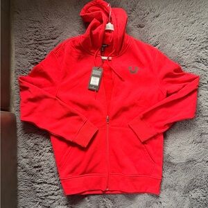 True Religion Bold Red Zip Hoodie